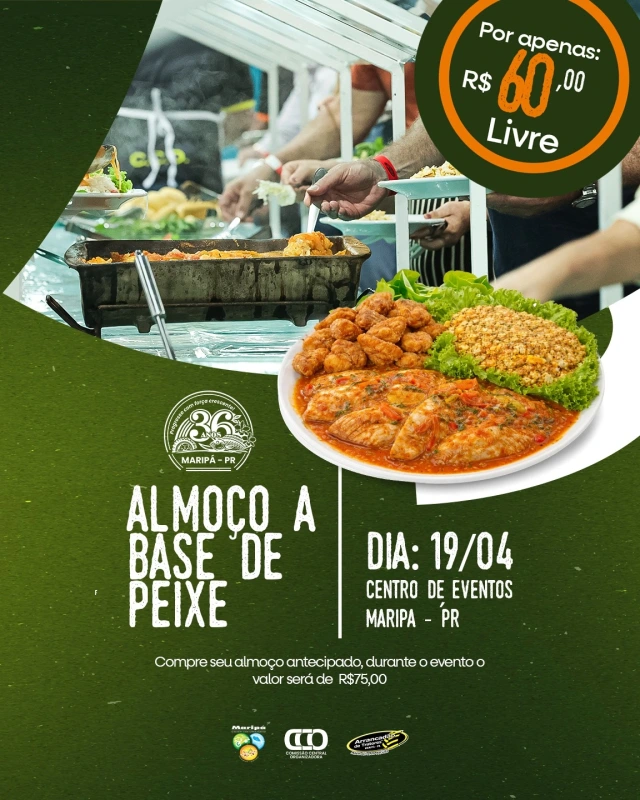 Maripá promove almoço à base de peixe durante festividades dos 36 anos do município