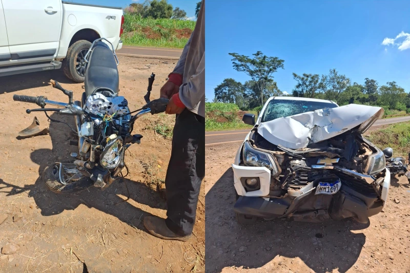 Colisão frontal deixa jovem ferido na PR-495 em Medianeira