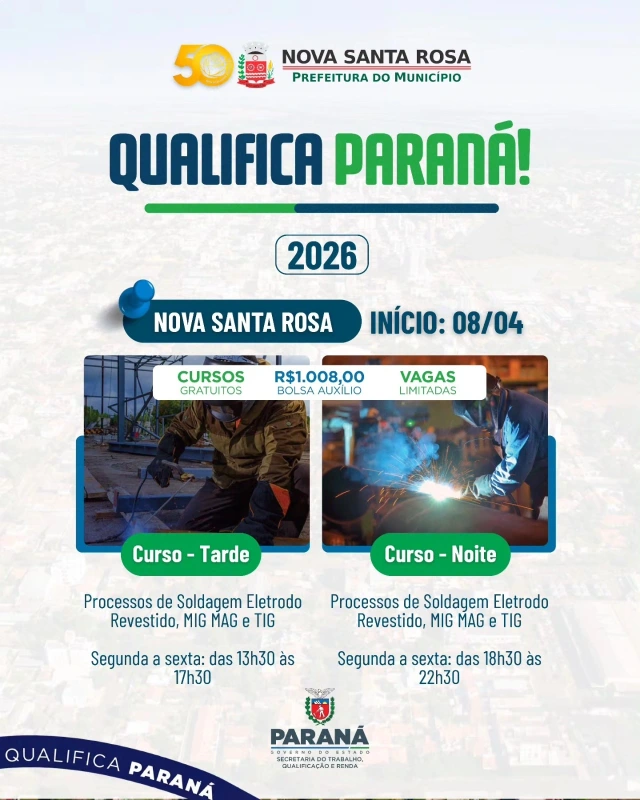 Bolsa de R$ 1.008 e últimas vagas: curso gratuito de soldagem está com inscrições abertas em Nova Santa Rosa