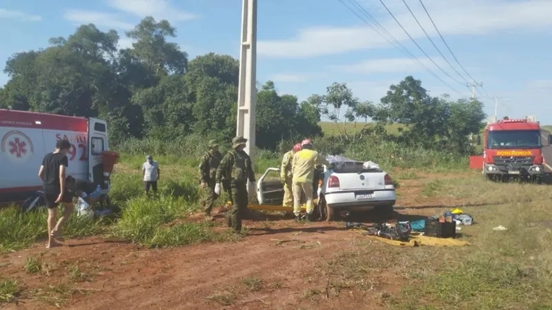 Capotamento deixa cinco pessoas feridas na PR-364 em Palotina