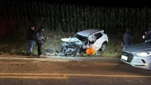 Gestante morre no HUOP após grave acidente na PR-180 em Cascavel