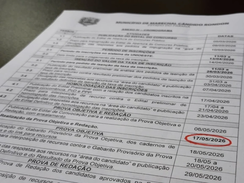 Cerca de 7.500 candidatos farão prova neste domingo para concurso público da prefeitura rondonense