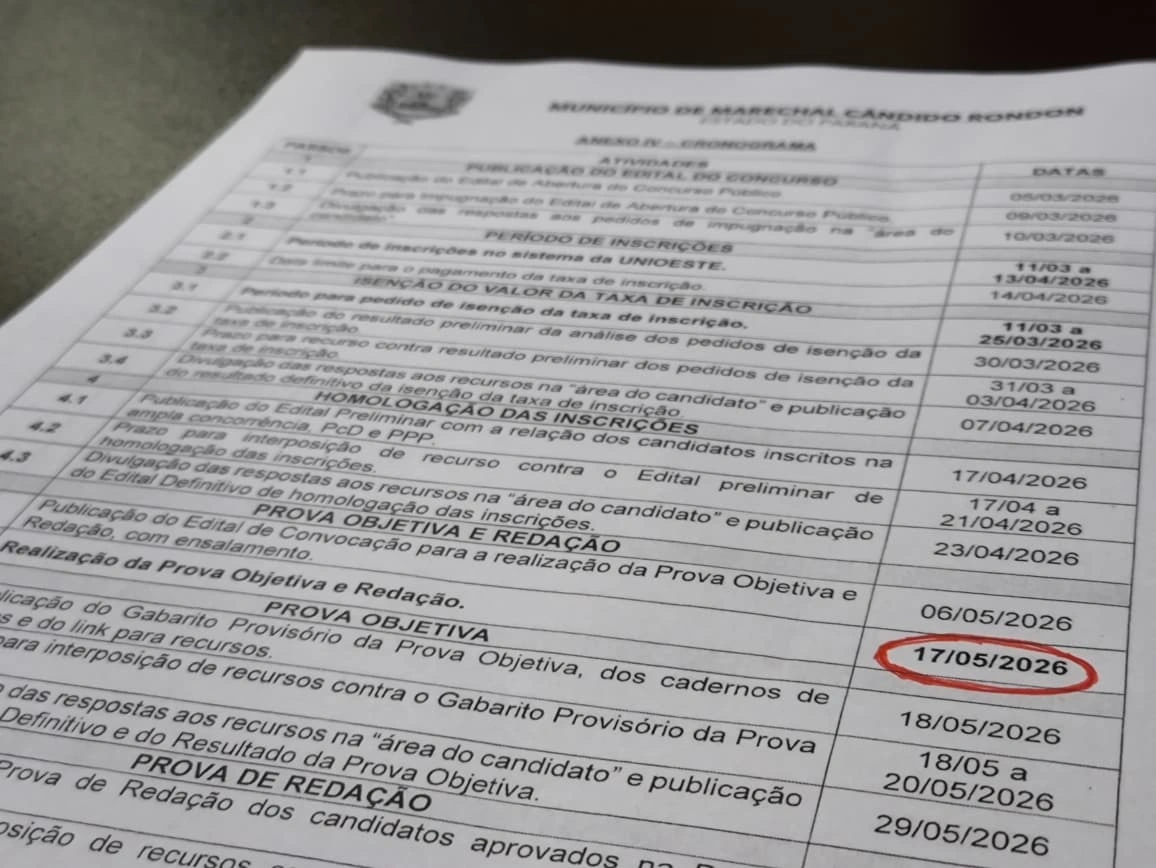Cerca de 7.500 candidatos farão prova neste domingo para concurso público da prefeitura rondonense