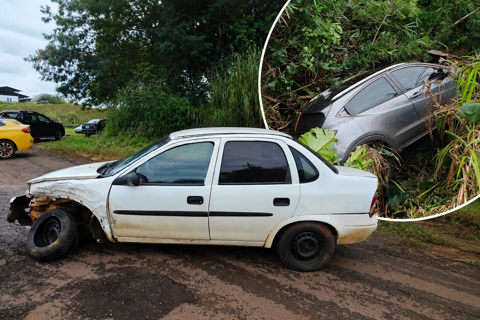 Acidente entre Corsa e HR-V deixa homem ferido na PR-239 em Quatro Pontes