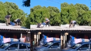 Policiais e suspeito caem de telhado durante perseguição após confronto no Paraná