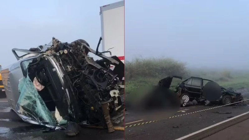 Acidente entre van e carro na PR-323 causa morte de três pessoas