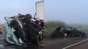 Acidente entre van e carro na PR-323 causa morte de três pessoas