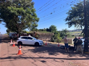 Motociclista fica ferido em colisão lateral na PR-585 em Toledo