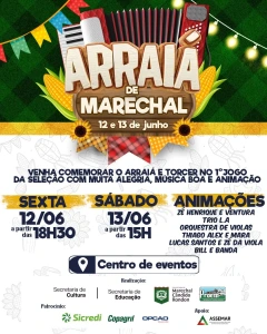 Arraiá Marechal 2026 promete dois dias de cultura, gastronomia e diversão para toda a família