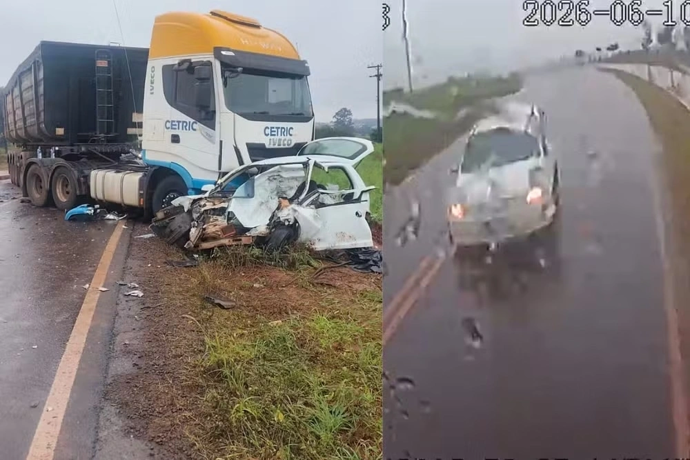 Casal morre em grave acidente entre carro e caminhão no PR; três pessoas ficam feridas