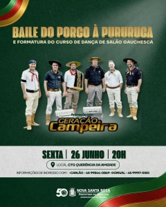 Formatura do Curso de Dança de Salão Gauchesca será celebrada com baile no CTG Querência da Amizade