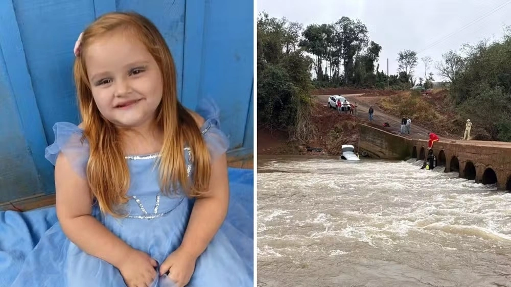 Carro de família cai de ponte e criança de 4 anos desaparece em rio, no Paraná; corpo foi encontrado 13 horas depois