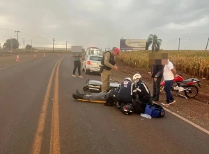 Motociclista fica ferido após batida traseira na PR-239, em Assis Chateaubriand