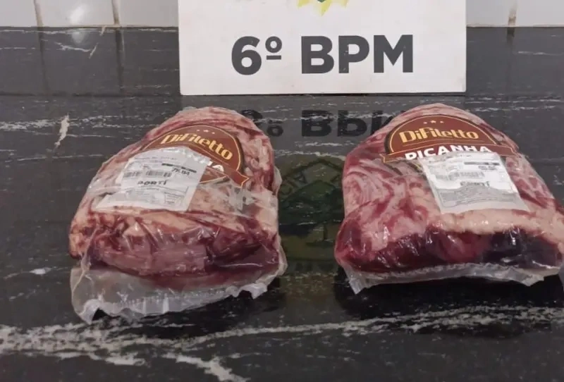 Homem é preso após furtar duas peças de picanha em supermercado de Cascavel
