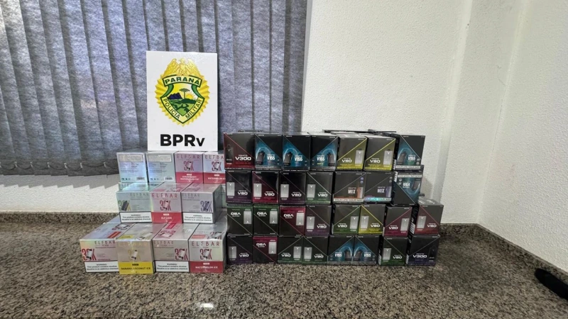 Quase mil cigarros eletrônicos contrabandeados são apreendidos na PR-486, em Assis Chateaubriand