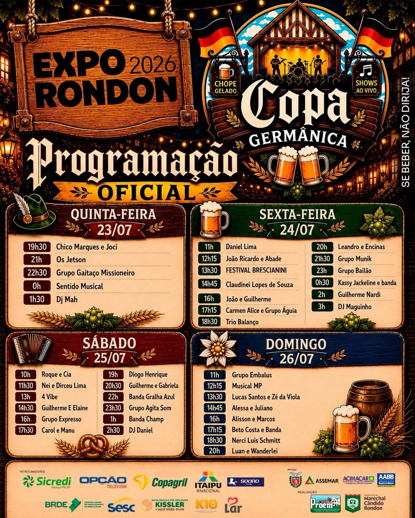 Expo Rondon 2026 terá mais de 150 artistas rondonenses em sua programação