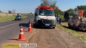 Trabalhador sofre descarga elétrica e cai de poste durante manutenção na PR-317 em Santa Helena