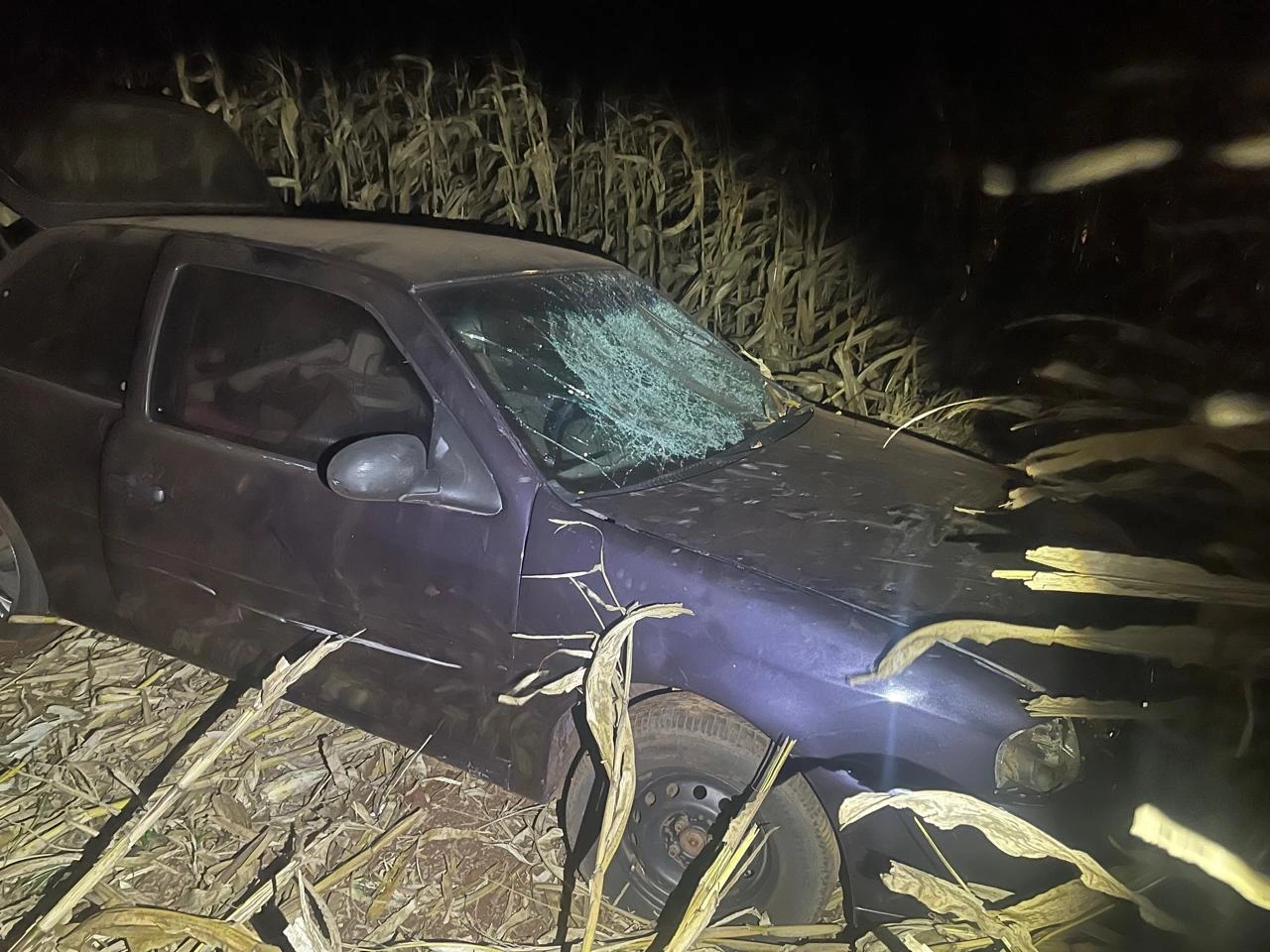 Motorista fica ferido após carro tombar na PR-182 entre Toledo e Maripá