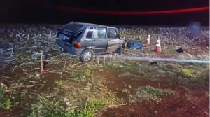 Motorista morre após capotamento em acidente na BR-163 entre Toledo e Marechal Rondon