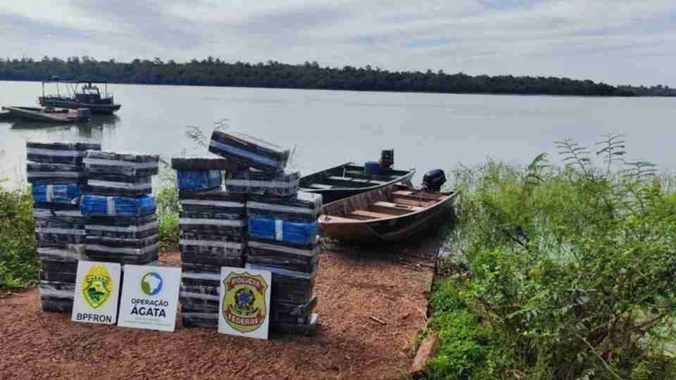 672 quilos de maconha são apreendidos em barcos usados no tráfico no Lago de Itaipu