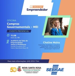 Sala do Empreendedor de Nova Santa Rosa promove oficina sobre Compras Governamentais para MEIs
