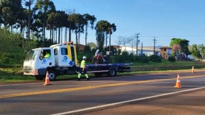 Motociclista sofre amputação no pé após bater contra ônibus na BR-369, em Cascavel