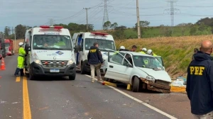Homem fica preso às ferragens em grave acidente na BR-163 entre Mercedes e Marechal Rondon