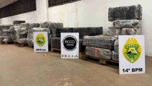 Quase 3 toneladas de maconha são encontradas em carga de sucata na BR-277