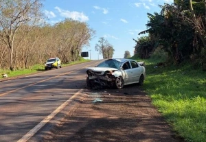 Homem fica ferido após veículo sair da pista na PR-182, em Maripá