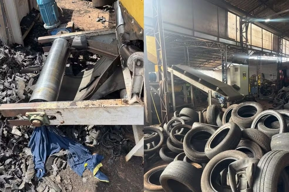 Homem morre no dia do aniversário após ter braço prensado em máquina de triturar pneus no Paraná