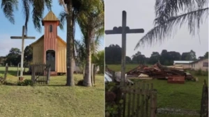 Clima - Temporais derrubam capela centenária, arrancam telhado de barracão e causam estragos no Paraná
