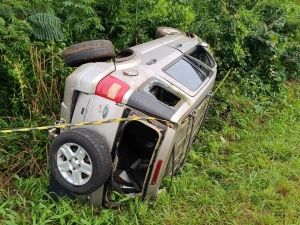 PR 158 - Homem morre após capotar veículo em Saudade do Iguaçu