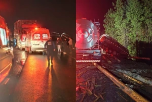 Acidente - Caminhão cai em barranco e motorista morre esmagado na PR-151